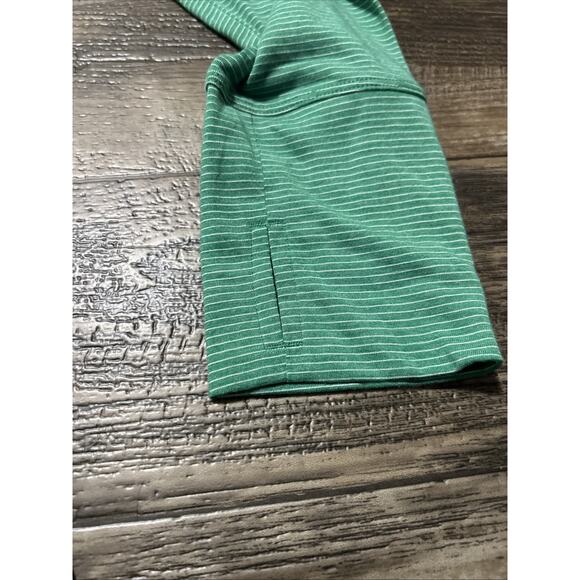 Under Armour Quarter Zip Notre Dame Green Striped Shirt size L Heatgear Women’s - Picture 3 of 9